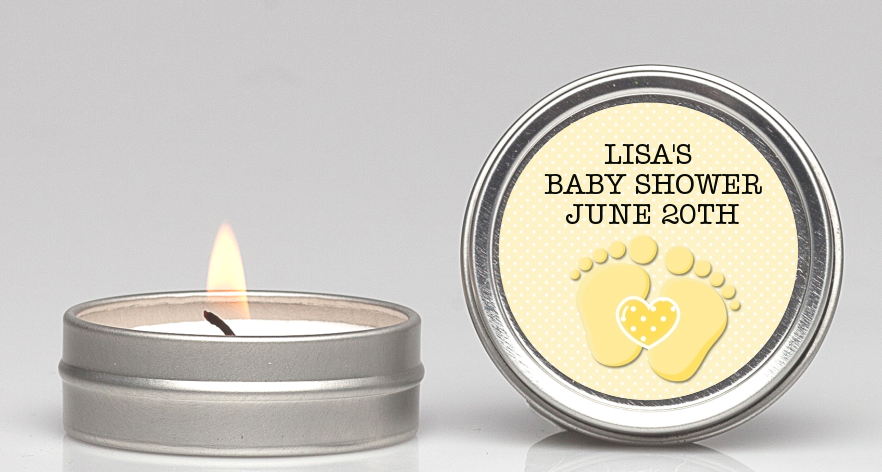  Baby Feet Neutral - Baby Shower Candle Favors Option 1