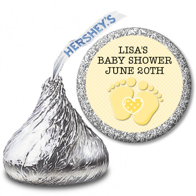  Baby Feet Neutral - Hershey Kiss Baby Shower Sticker Labels Option 1