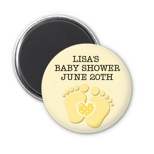  Baby Feet Neutral - Personalized Baby Shower Magnet Favors Option 1