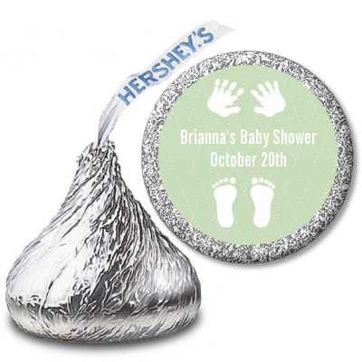 Baby Feet Pitter Patter Neutral - Hershey Kiss Baby Shower Sticker Labels