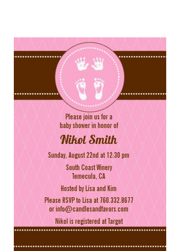  Baby Feet Pitter Patter Neutral - Baby Shower Petite Invitations Neutral