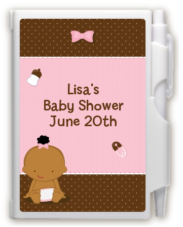Baby Girl African American - Baby Shower Personalized Notebook Favor