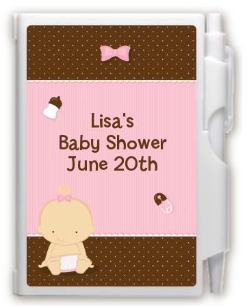 Baby Girl Caucasian - Baby Shower Personalized Notebook Favor