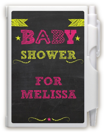 Baby Girl Chalk Inspired - Baby Shower Personalized Notebook Favor