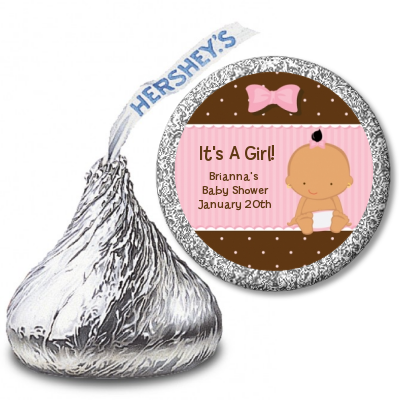 Baby Girl Hispanic - Hershey Kiss Baby Shower Sticker Labels