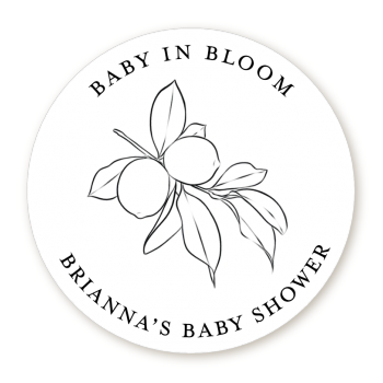  Baby is Blooming - Round Personalized Baby Shower Sticker Labels 