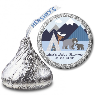 Baby Mountain Trail - Hershey Kiss Baby Shower Sticker Labels
