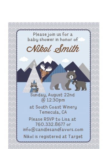 Baby Mountain Trail - Baby Shower Petite Invitations