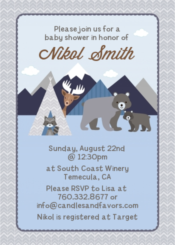 Baby Mountain Trail - Baby Shower Invitations