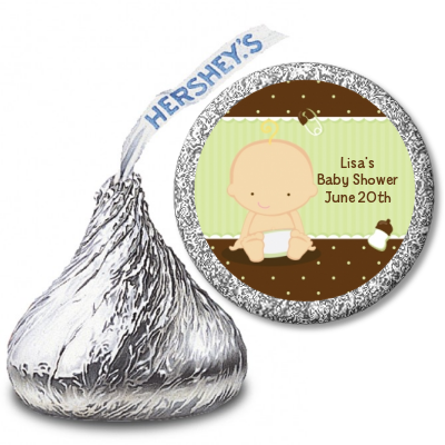 Baby Neutral Caucasian - Hershey Kiss Baby Shower Sticker Labels