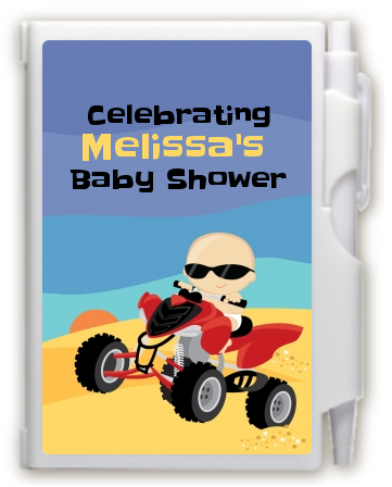 Baby On A Quad - Baby Shower Personalized Notebook Favor