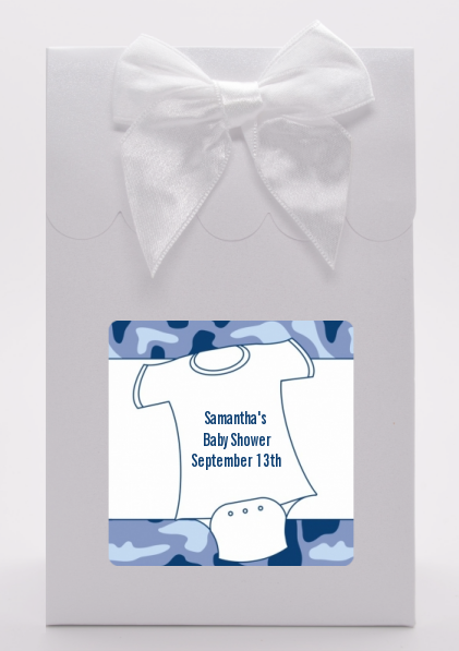 Baby Outfit Blue Camo - Baby Shower Goodie Bags