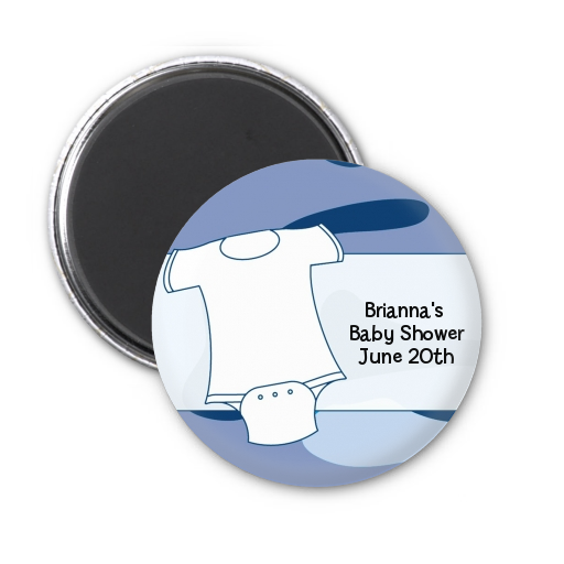  Baby Outfit Camouflage - Personalized Baby Shower Magnet Favors Blue