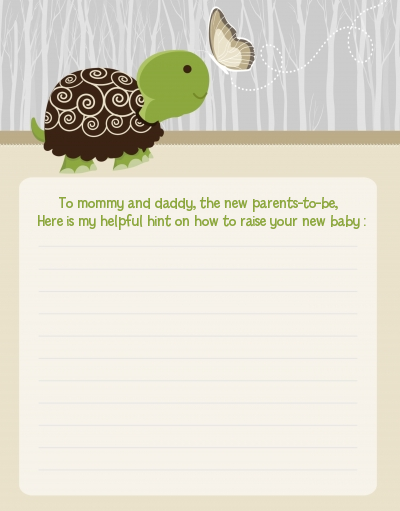 Baby Turtle Neutral - Baby Shower Notes of Advice
