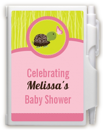 Baby Turtle Pink - Baby Shower Personalized Notebook Favor