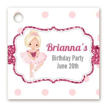  Ballerina - Personalized Birthday Party Card Stock Favor Tags Black Hair