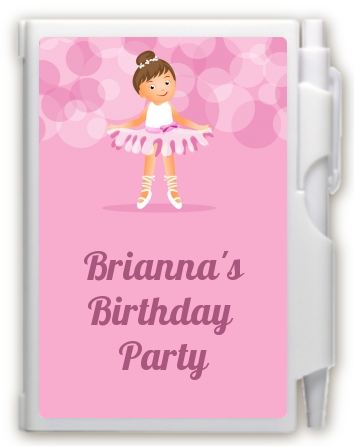Ballet Dancer - Birthday Party Personalized Notebook Favor