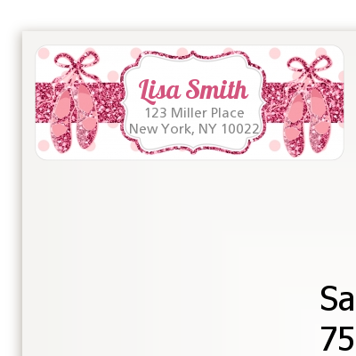 Ballerina - Birthday Party Return Address Labels