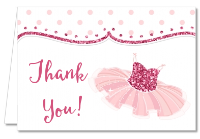 Ballerina - Birthday Party Thank You Cards