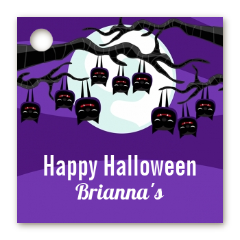 Bats On A Branch - Personalized Halloween Card Stock Favor Tags