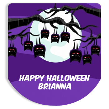 Bats On A Branch - Personalized Hand Sanitizer Sticker Labels