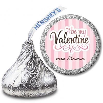 Be My Valentine - Hershey Kiss Valentines Day Sticker Labels