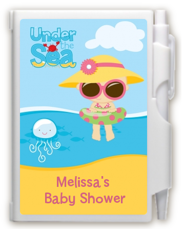 Beach Baby Girl - Baby Shower Personalized Notebook Favor