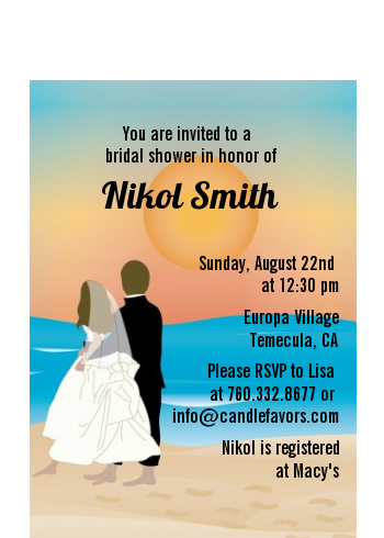 Beach Couple - Bridal Shower Petite Invitations