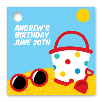 Beach Toys - Personalized Birthday Party Card Stock Favor Tags