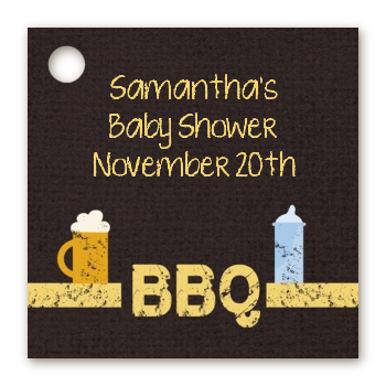 Beer and Baby Talk - Personalized Baby Shower Card Stock Favor Tags
