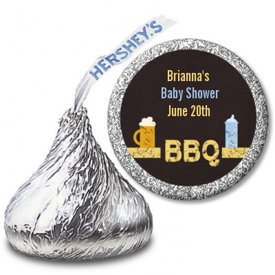 Beer and Baby Talk - Hershey Kiss Baby Shower Sticker Labels