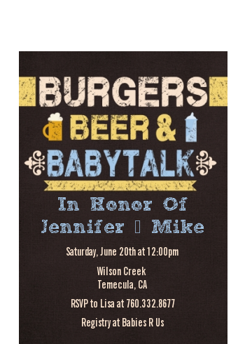 Beer and Baby Talk - Baby Shower Petite Invitations