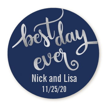  Best Day Ever - Round Personalized Bridal Shower Sticker Labels 