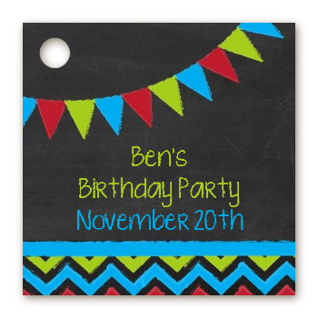Birthday Boy Chalk Inspired - Personalized Birthday Party Card Stock Favor Tags