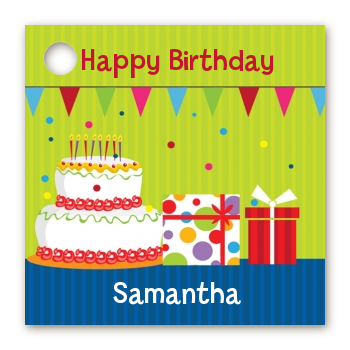 Birthday Cake - Personalized Birthday Party Card Stock Favor Tags