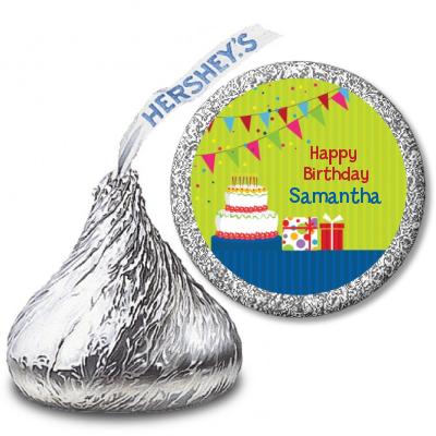 Birthday Cake - Hershey Kiss Birthday Party Sticker Labels