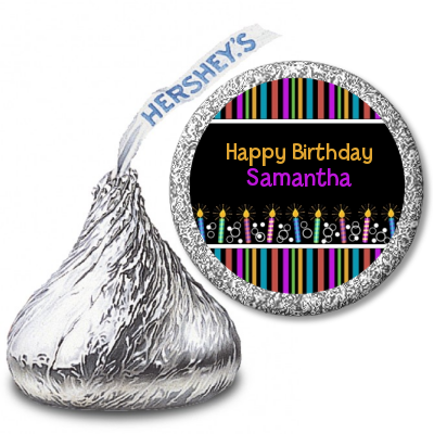 Birthday Wishes - Hershey Kiss Birthday Party Sticker Labels