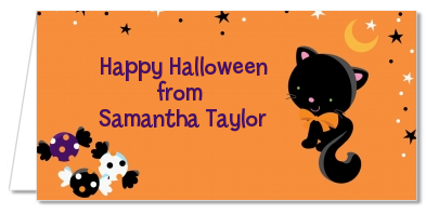 Black Cat - Personalized Halloween Place Cards