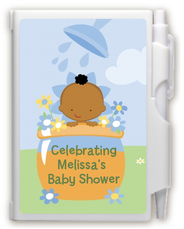 Blooming Baby Boy African American - Baby Shower Personalized Notebook Favor