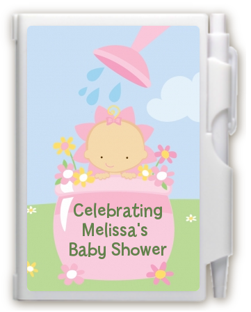 Blooming Baby Girl Caucasian - Baby Shower Personalized Notebook Favor