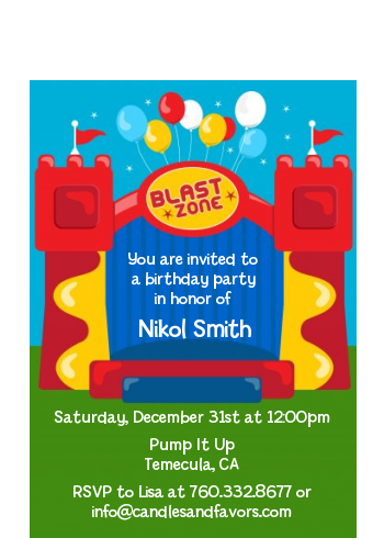 Bounce House - Birthday Party Petite Invitations