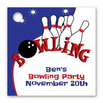 Bowling Boy - Personalized Birthday Party Card Stock Favor Tags