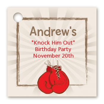 Boxing Gloves - Personalized Birthday Party Card Stock Favor Tags
