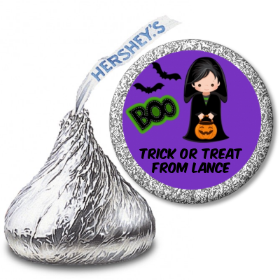  Boy Cape Costume - Hershey Kiss Halloween Sticker Labels Option 1