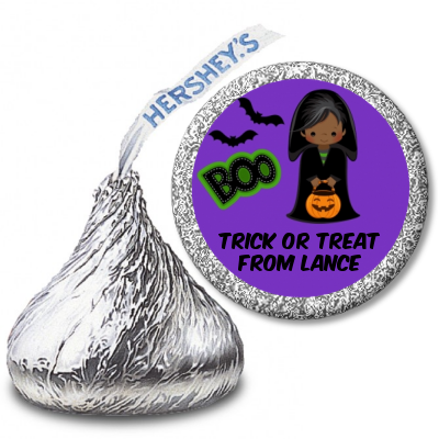  Boy Cape Costume - Hershey Kiss Halloween Sticker Labels Option 1