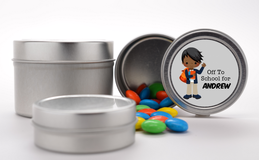  Boy Student - Custom School Favor Tins Option 1