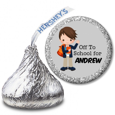  Boy Student - Hershey Kiss School Sticker Labels Option 1