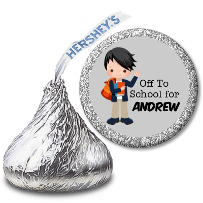  Boy Student - Hershey Kiss School Sticker Labels Option 1