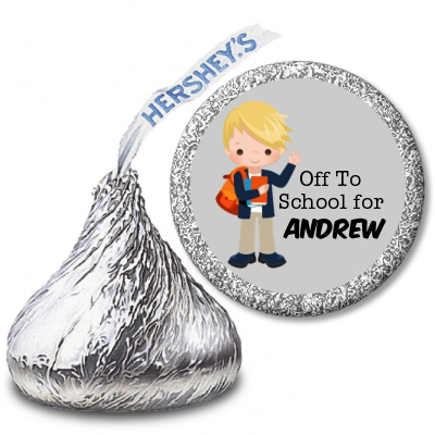  Boy Student - Hershey Kiss School Sticker Labels Option 1