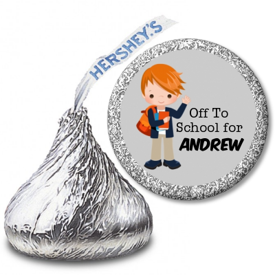  Boy Student - Hershey Kiss School Sticker Labels Option 1